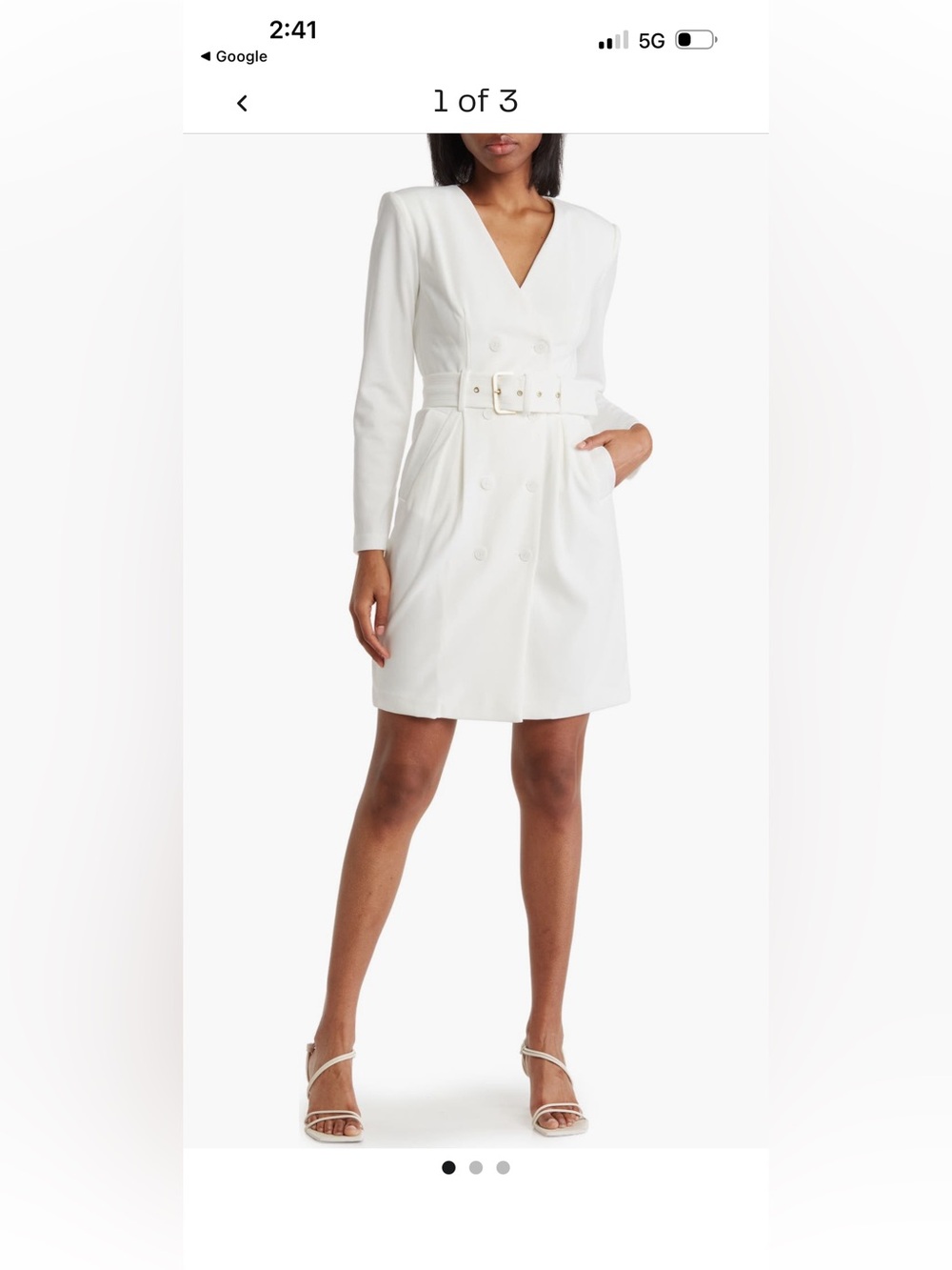 Calvin KleinDouble Breasted Belted Blazer Dress, Size 8